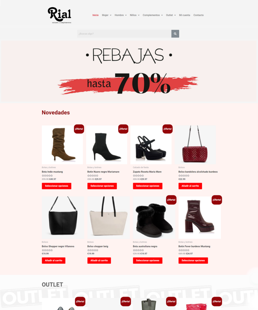 Diseño de tienda online de calzado en A Coruña