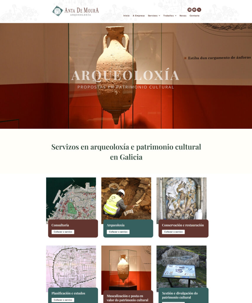 Diseño de página web de arqueología en Pontevedra